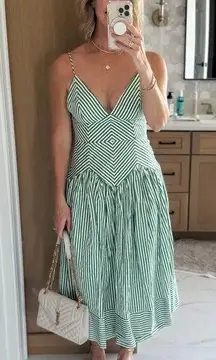 FARM Rio Bicolor Stripes Organic Cotton Midi Dress