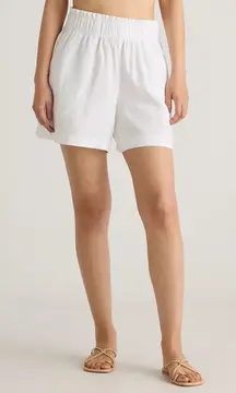 NWT Quince 100% European Linen High Waisted White  Shorts Sz XL