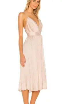 LPA  Kinsley Pleated midi dress size Small satin Revolve