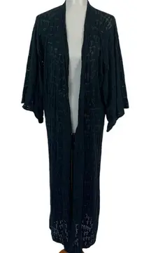 Evil Twin Cardigan One Size Long Blue Open Front Edgy Grunge Streetwear