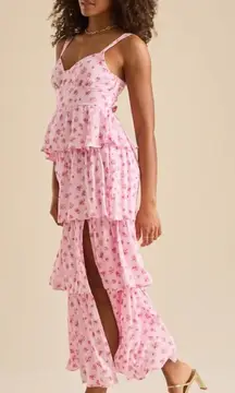 Altered state pink rose floral maxi dress