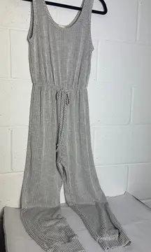 Caution to the Wind Jumpsuit Womens Medium Striped Sleeveless Casual