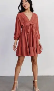 NWT Baltic Born Amelia Boho Mini Dress Rust Brown Womens Small