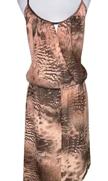LYS Plus Size 3X Y2K Animal Print Cross Back Cami Slip Dress High-Low Hem