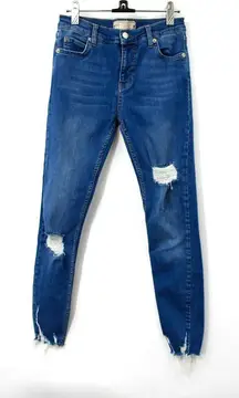 Free People Distressed Cut-Off Hem Skinny Jean‎