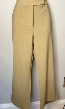 Signature Tan and White Pinstripe Pants