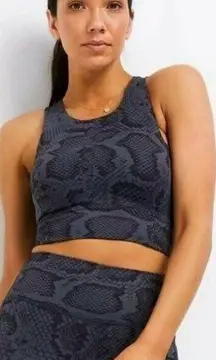 AllFenix | Anthropologie Longline Blue Black SnakeSkin Print Sports Bra. Size M