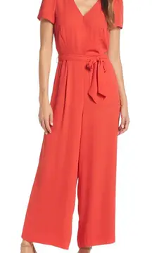 J. Crew‎ Wrap Jumpsuit NO BELT NWT Flaws Short Sleeves Size 0 V-Neck Wide Leg