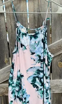 Lovely Melody Floral Print Pink Blue Green Cami Women's