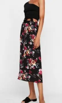 Floral Button Down Midi Skirt XS