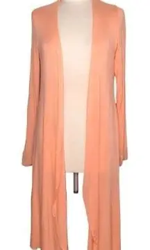 Soft Surroundings Peach Open Front Lightweight Jersey Robe Duster Cardigan XL
