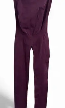 Nux Dark Purple Maternity Over Belly Compression Leggings- Size Small