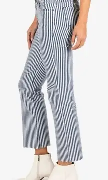 KUT‎ From The Kloth Kelsey High Rise Ankle Flare Blue White Striped Jeans Size 4