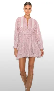 Cleobella Lennox Mini Dress in Tonal Block Print S revolve boho 168$ spring