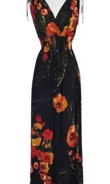 Carmen Marc Valvo- Floral Sleeveless Maxi Dress Sz