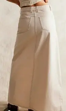 FP We the Free 'Come As You Are' Cord Maxi Skirt Women's 10 Fall Ivory Western