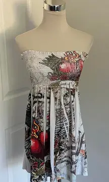 WHITE‎ KATYDID ED HARDY STYLE TUBE TOP