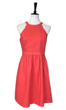 Market & Spruce NEW Halter Dress Linen Coral Linen Cotton Women's Size Medium