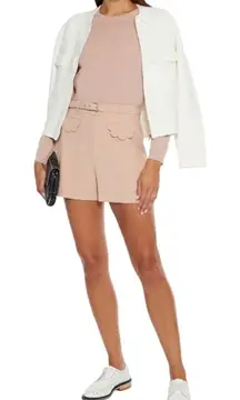 Red Valentino Limited Edition Scallop Detail Cady Tech Crepe Shorts Size 42 IT‎