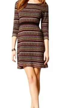 Anthropologie Sparrow Fair Isle Striped Sweater Dress - Size: Small