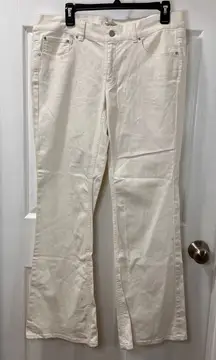 White House Black Market Embroidered White Jeans Flare Leg Elegant‎ Noir 12R