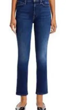 Mother The Hustler Ankle Fray Jeans Home Movies Blue Denim Size 24