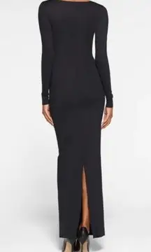 SKIMS NWT  Black Onyx Body Shaping Long-Sleeve Maxi Slip Dress Size XL 4114