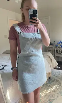 ZARA Knit Overall Baby Blue Dress