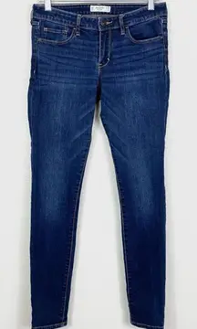 Abercrombie Dark Wash The A&F Super Skinny Low Rise Jeans