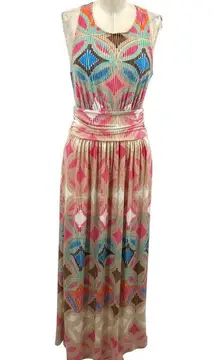 Tori Richard Guava Print Maxi Dress Size Small