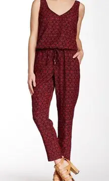 Splendid Sleeveless Gingham Flower Print Jumpsuit