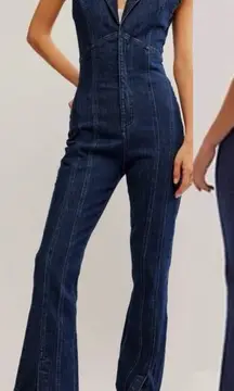 NEW Free People We The Free CRVY Ring the Alarm One Piece Jumpsuit Sz S