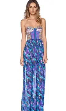 Maaji Longchamp Legacy Tropical Watercolor Long Maxi Swim Coverup Dress Small