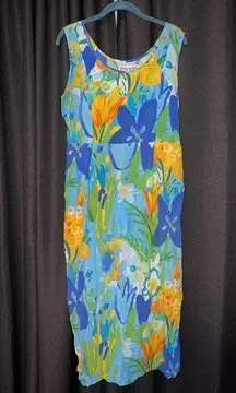 Vintage Jams World Sleeveless Dress Size Medium Flowers