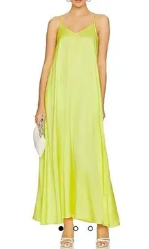 L'Agence NWOT  Hartley Trapeze neon green / yellow Chartreuse Maxi Dress XS