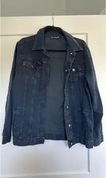 Pretty Little Thing Washed Denim Black Jacket