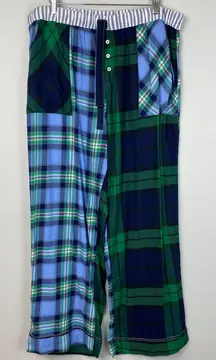 Aerie Plaid Patchwork Flannel Pajama Pants NWT XL Women’s