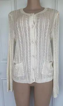 Lulu-B Cream Cable Knit Cardigan