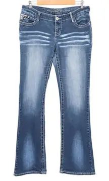Vanity Bootcut Jeans Womens Size‎ 29W 33L Embellished Rhinestone Studded Pockets