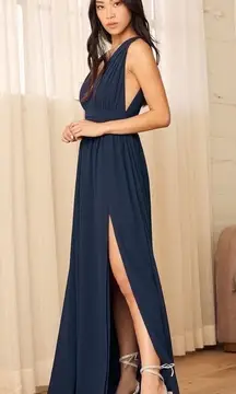 LULU’S Heavenly Hues Navy Blue Maxi Dress
