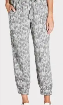 Cloth‎ & Stone Anthropologie Womens Pants Sz S Gray Leopard Print Jogger Tencel