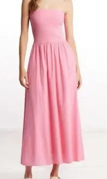 Xírena Finnian Strapless Cotton Maxi Dress In Rose Pink Size Small