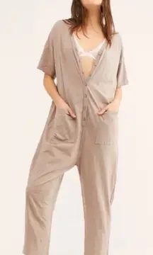 Free People Intimately Righteous Onesie Casual Tan Jumpsuit Lounge size large
