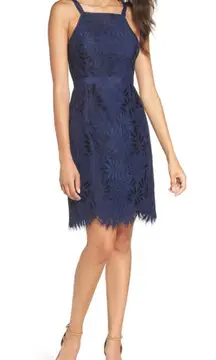 Lilly Pulitzer Kayleigh Shift Dress True Navy Fern Gallery Lace