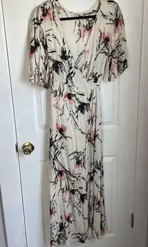 Ark NC white floral wrap midi dress boho western indie festival wedding