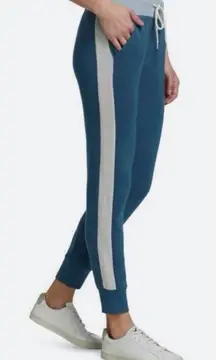 MONROW Teal‎ Blue Cuffed Jogger Pant Sweatpants Sweats Colorblock Knit Sz XS New