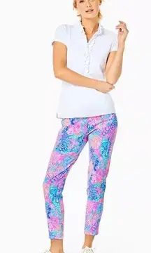 Lilly Pulitzer Luxletic 28” Corso Crop Golf Pants Women’s 0 Splendor in the Sand