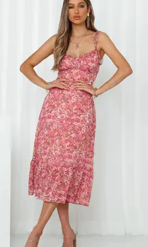 Hello Molly Dress Midi Pink Floral