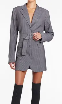 Amanda Uprichard Meritt Blazer Dress in Gray‎ Pinstripe Size XS