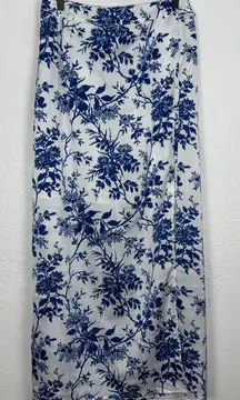 Vici Floral French Toile Satin Maxi Wrap Skirt NWT Chic Resort Feminine Large